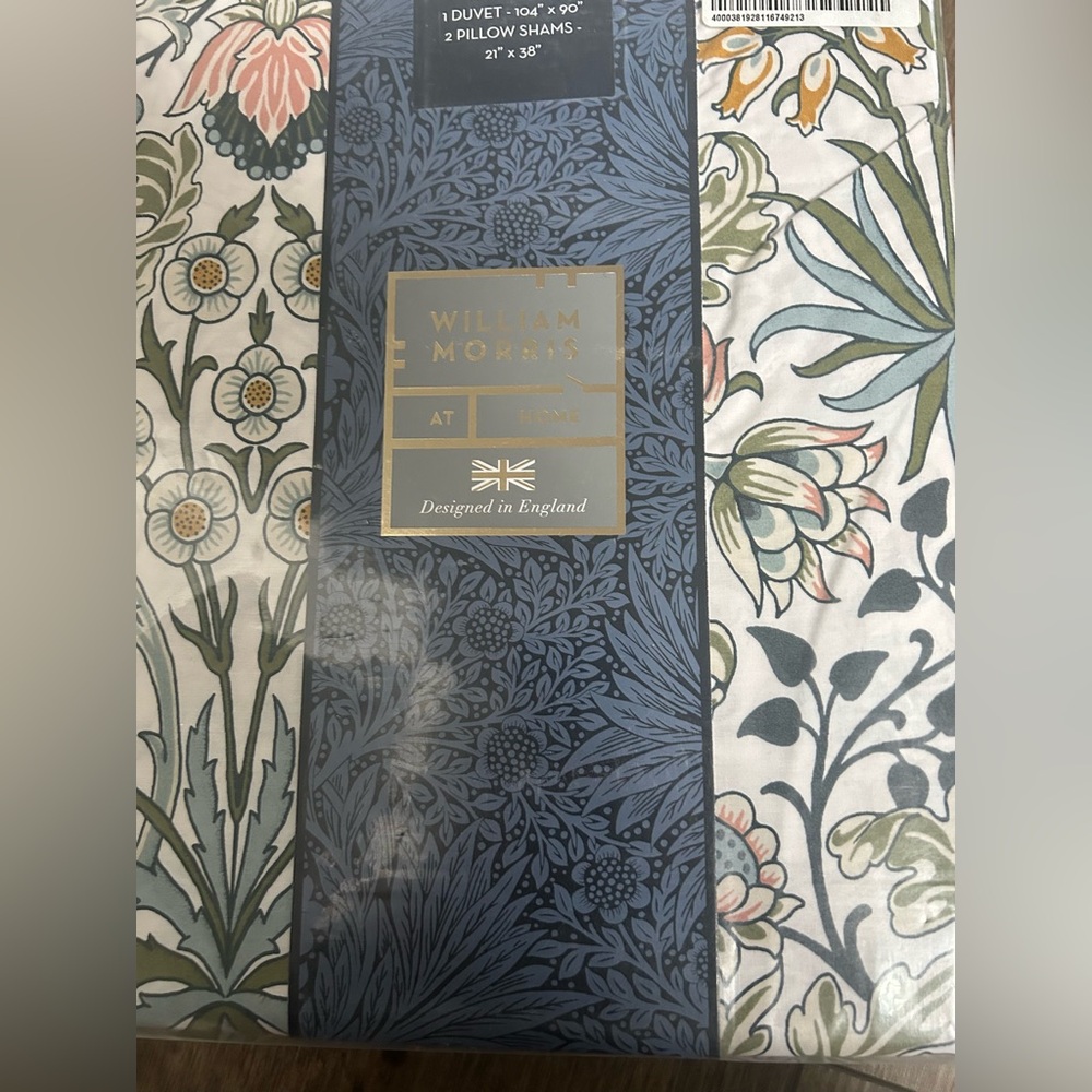 NEW William Morris Hyacinth Meadow 100% Cotton KING Duvet Cover Shams 3pc